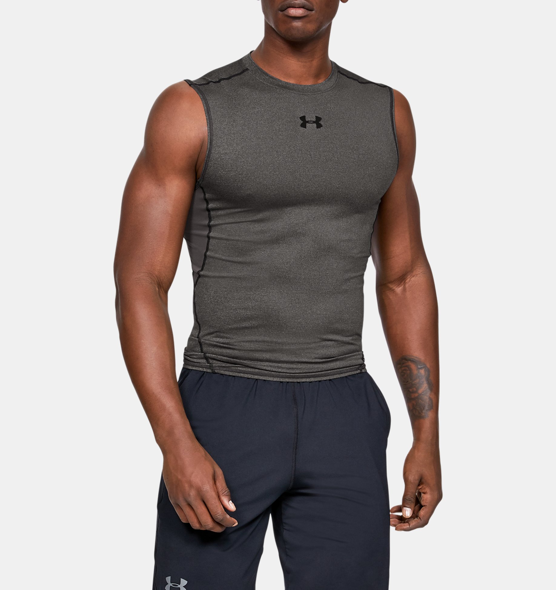 Under Armour UA HeatGear Red Sports Top Gym Training Sleeveless Compression Vest 